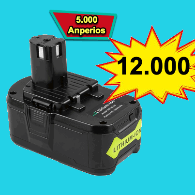 bateria para ryobi 18 voltios 5 mil anperios