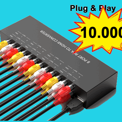 convertidor rca a hdmi 8 puertos