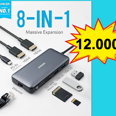 concentrador usb c 8 en 1 doble monitor